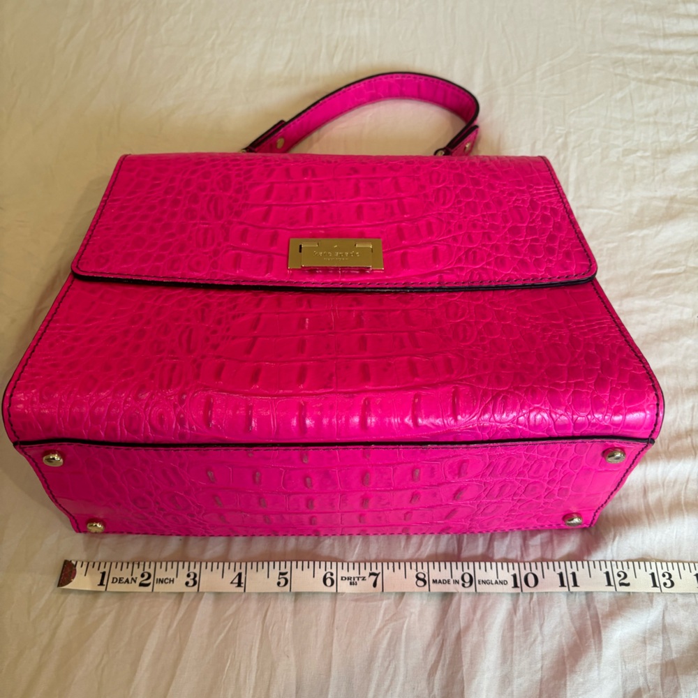 Hot pink croc leather Kate Spade bag